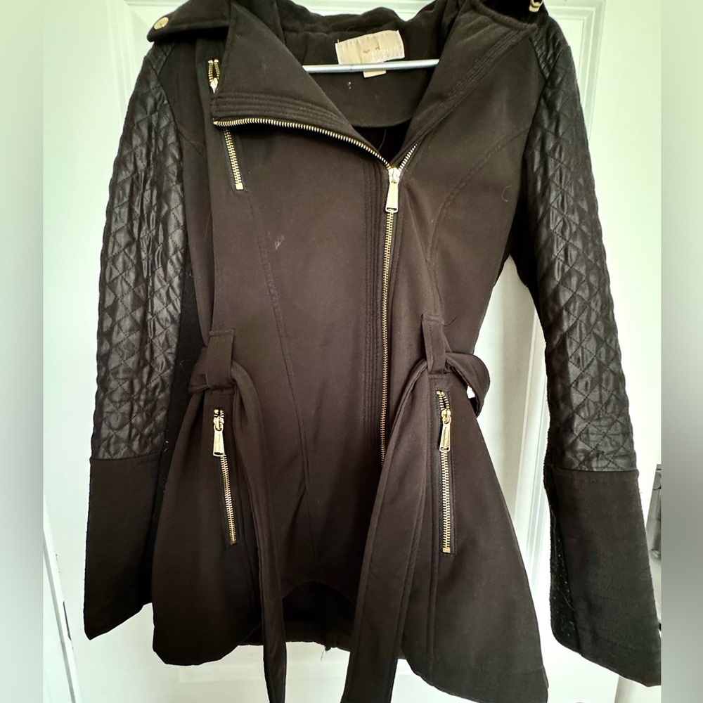 Michael kors asymmetrical rain jacket. Medium thickness/warmth